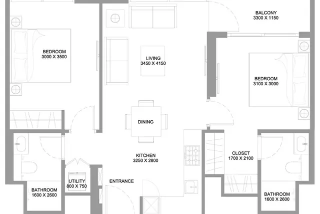 2 bedroom apartment