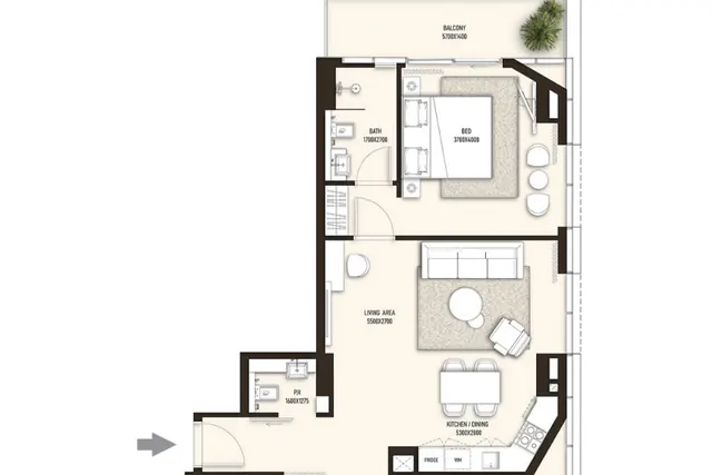 1 bedroom apartment