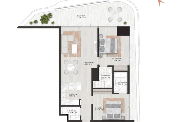 2 bedroom