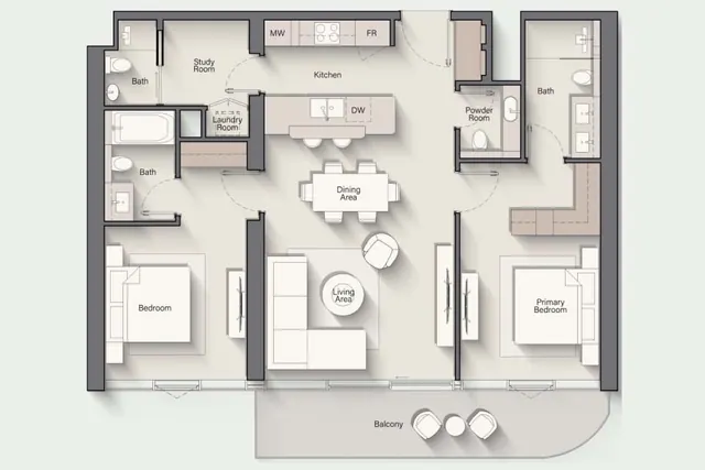 2,5 bedroom apartment