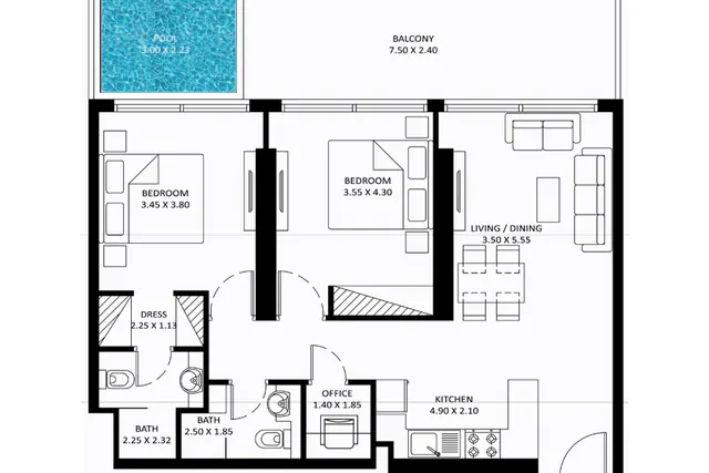 2 bedroom apartment