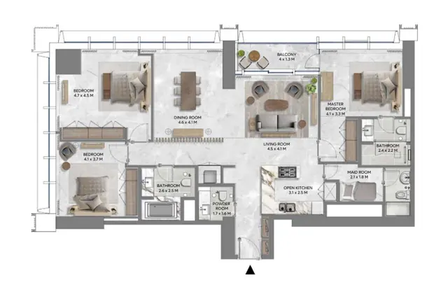 3 bedroom apartment