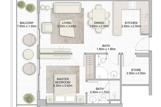 1 bedroom apartment