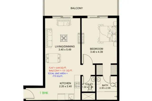 1 bedroom apartment
