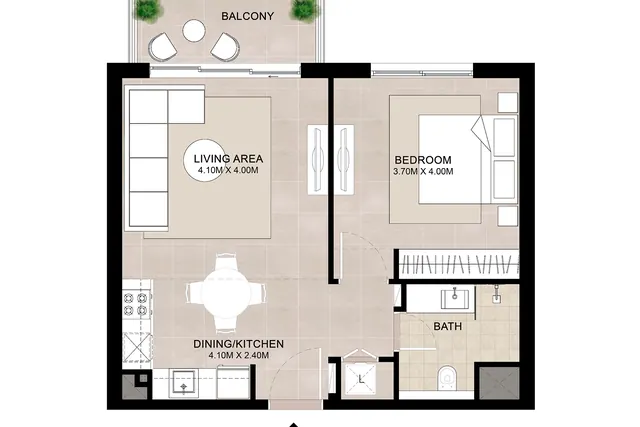 1 bedroom apartment