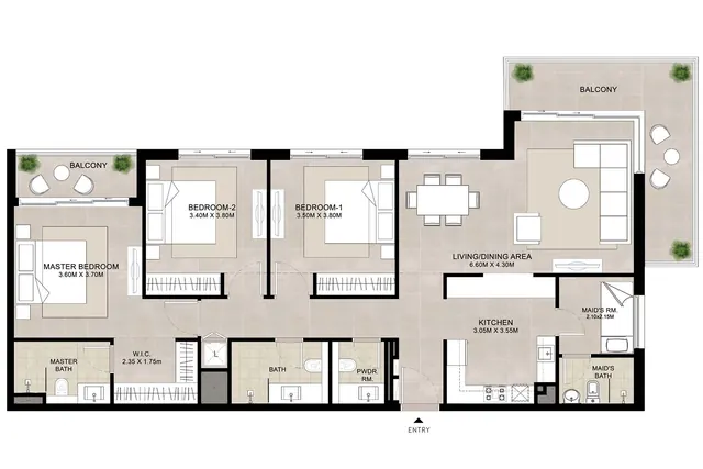 3 bedroom apartment