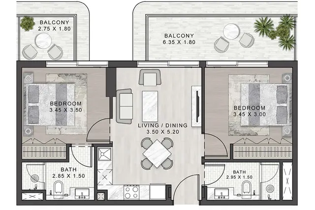 2 bedroom apartment