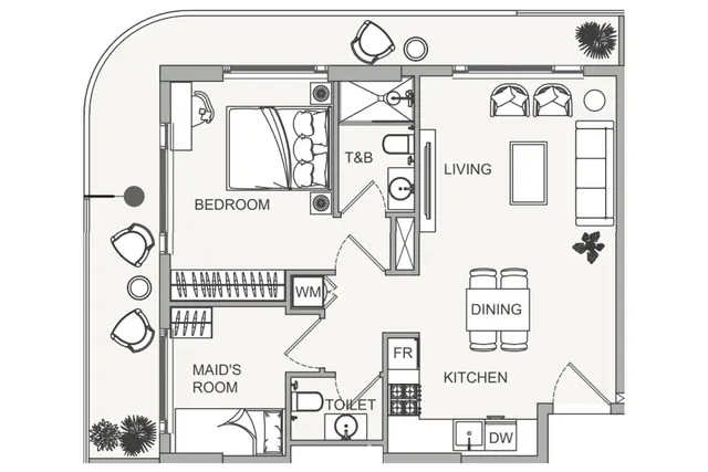 1,5 bedroom apartment