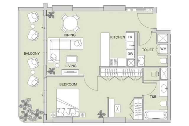 1 bedroom apartment