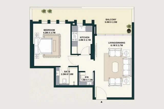 1 bedroom apartment
