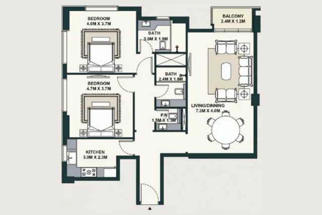 2 bedroom apartment