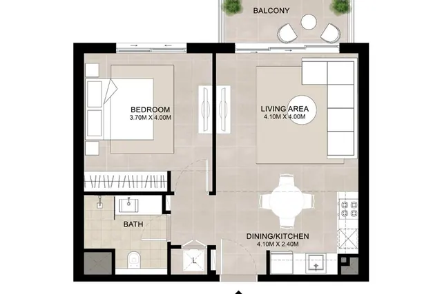 1 bedroom apartment