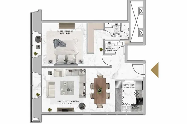 1 bedroom apartment