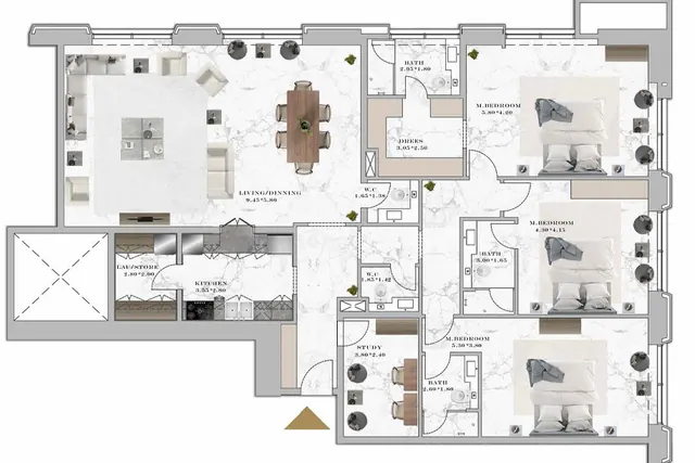 3 bedroom apartment