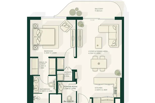 1 bedroom apartment