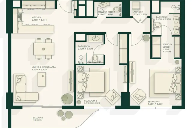 2 bedroom apartment