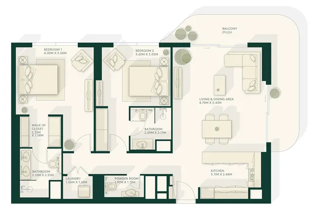 2 bedroom