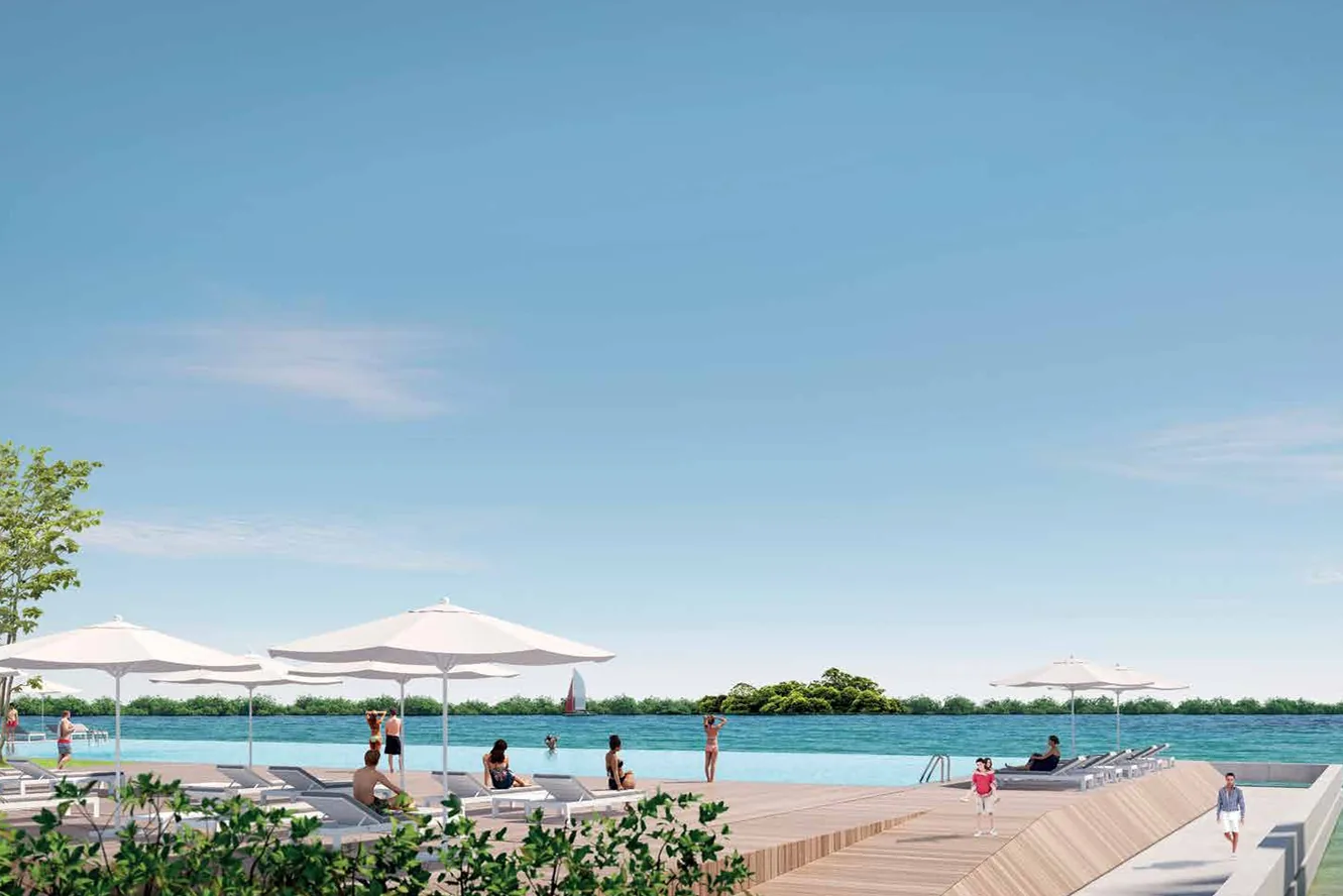Exclusive beach with marina and park access