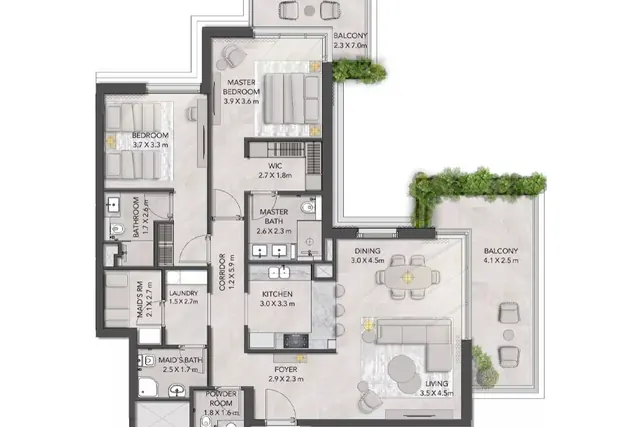 2 bedroom apartment