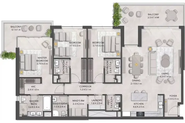 3 bedroom apartment