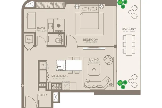 1 bedroom apartment
