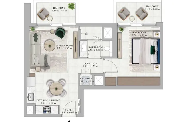 1 bedroom apartment