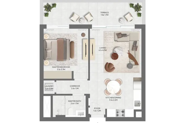 1 bedroom apartment