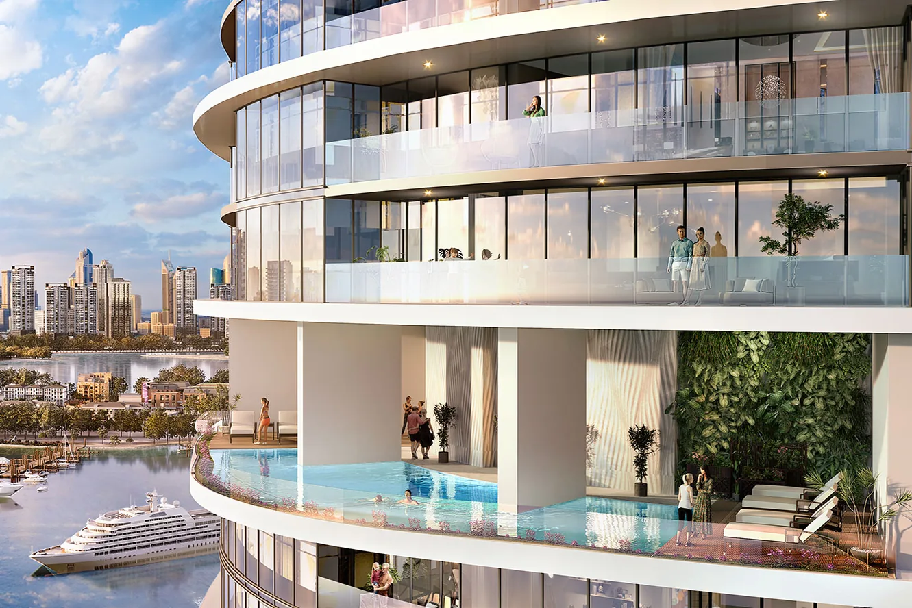 Terraces with pools, two balconies