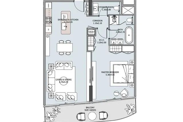 1 bedroom apartment
