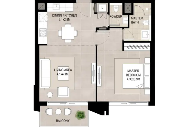 1 bedroom apartment