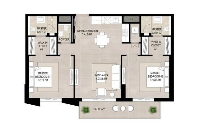 2 bedroom apartment
