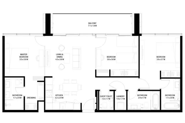 3 bedroom apartment