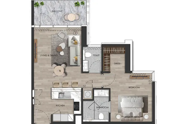 1 bedroom apartment