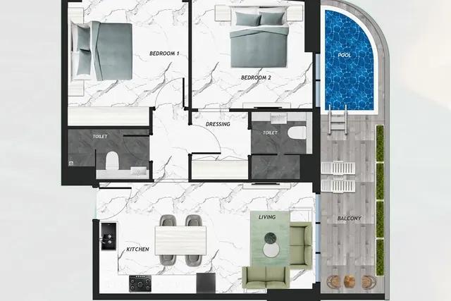 2 bedroom