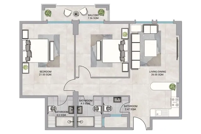2 bedroom apartment