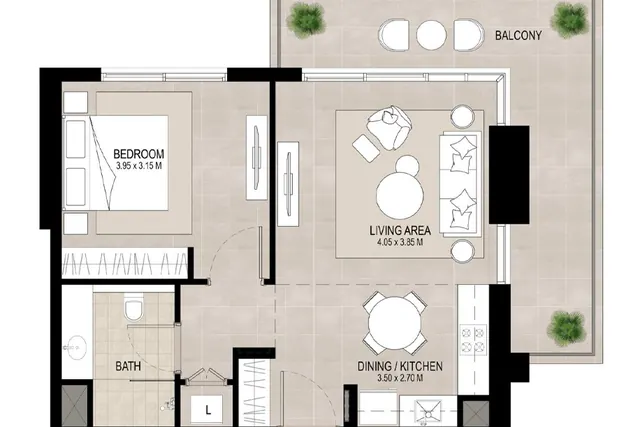 1 bedroom apartment