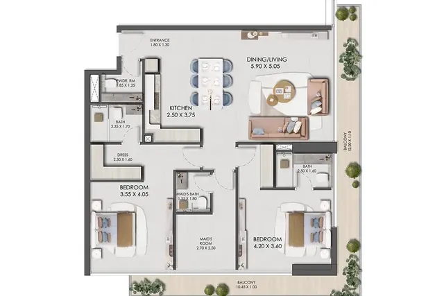 2 bedroom apartment