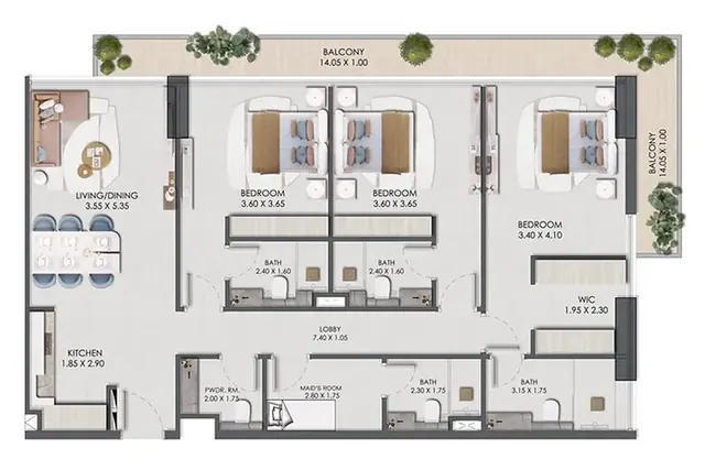 3 bedroom apartment