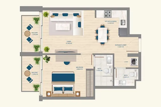 1 bedroom apartment