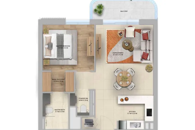 1 bedroom apartment