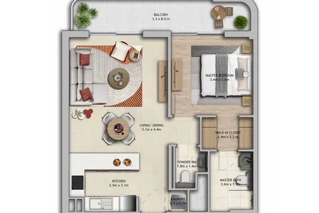 1 bedroom apartment