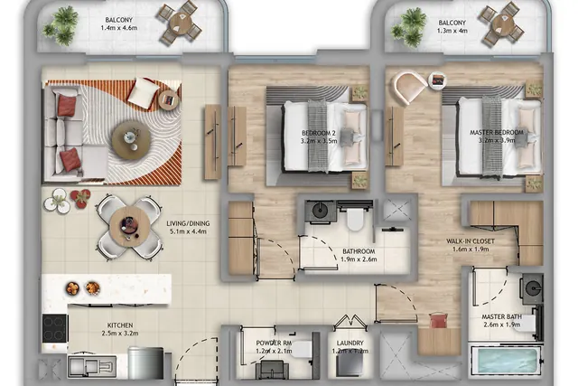 2 bedroom apartment