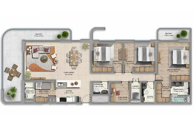 3 bedroom apartment