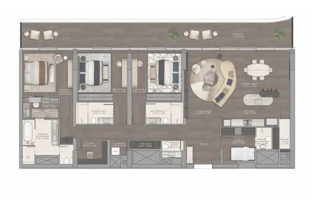 3 bedroom apartment + maid room