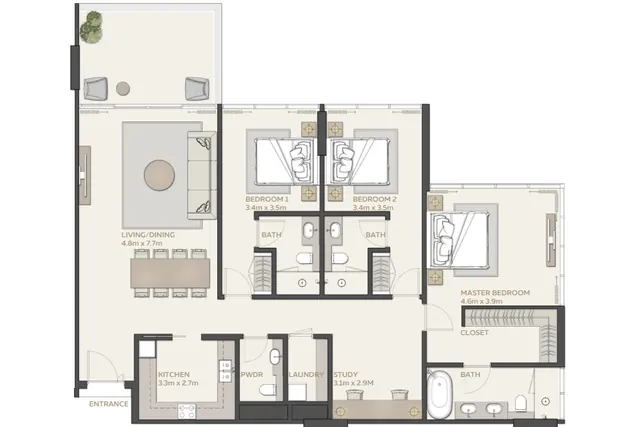 3 bedroom