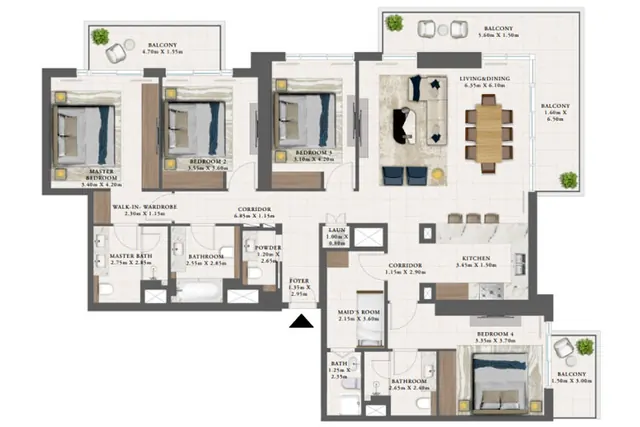 4 bedroom apartment