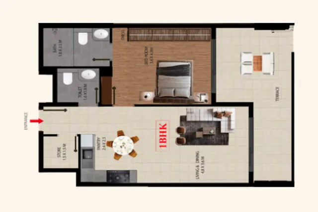 1 bedroom apartment