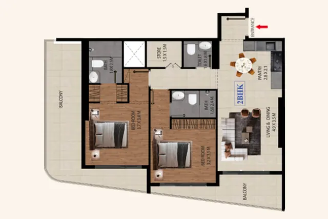 2 bedroom apartment