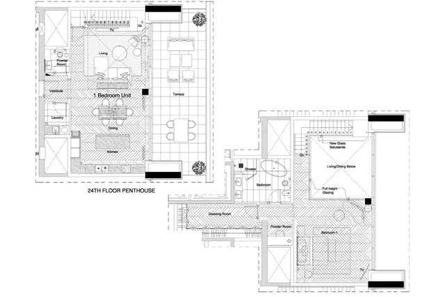 1 bedroom penthouse