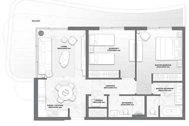 2 bedroom apartment